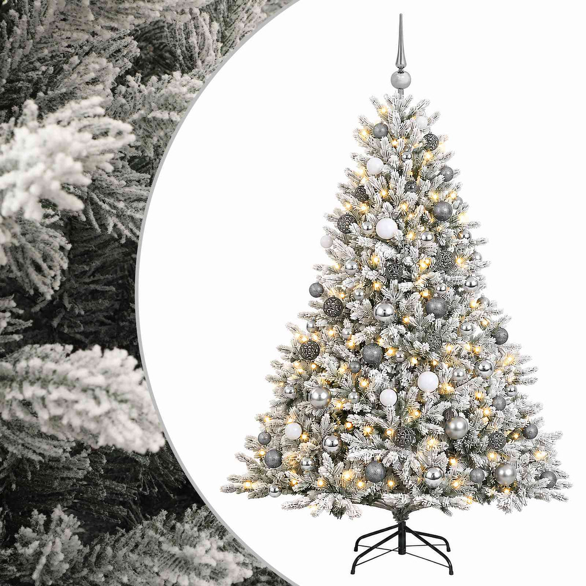 vidaXL Artificial Christmas Tree with Bauble 210 cm 300 LEDs 2