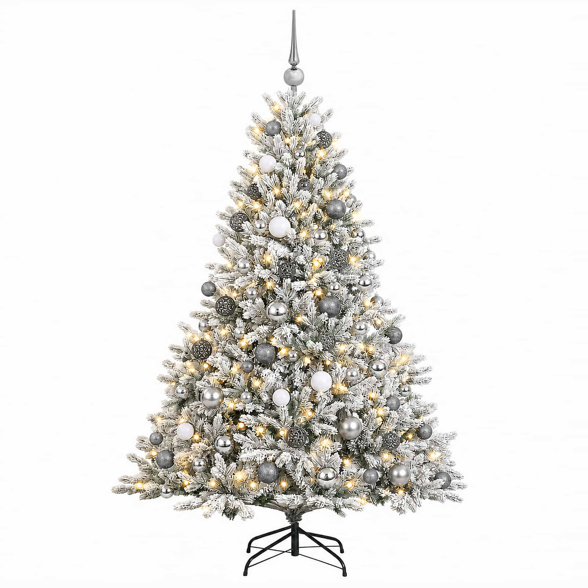 vidaXL Artificial Christmas Tree with Bauble 210 cm 300 LEDs 4
