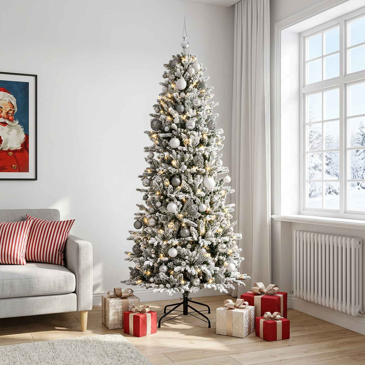 vidaXL Artificial Christmas Tree with Bauble 180 cm 300 LEDs 3