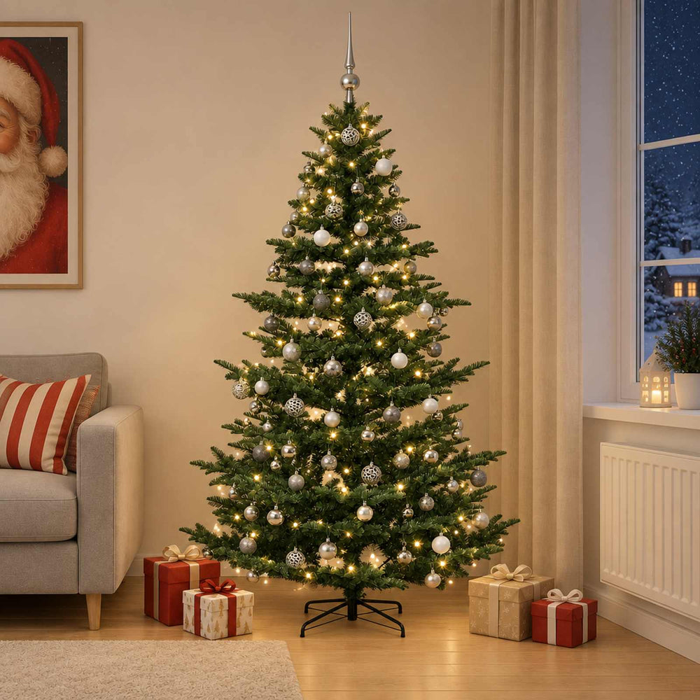vidaXL Artificial Christmas Tree with Bauble 180 cm 300 LEDs