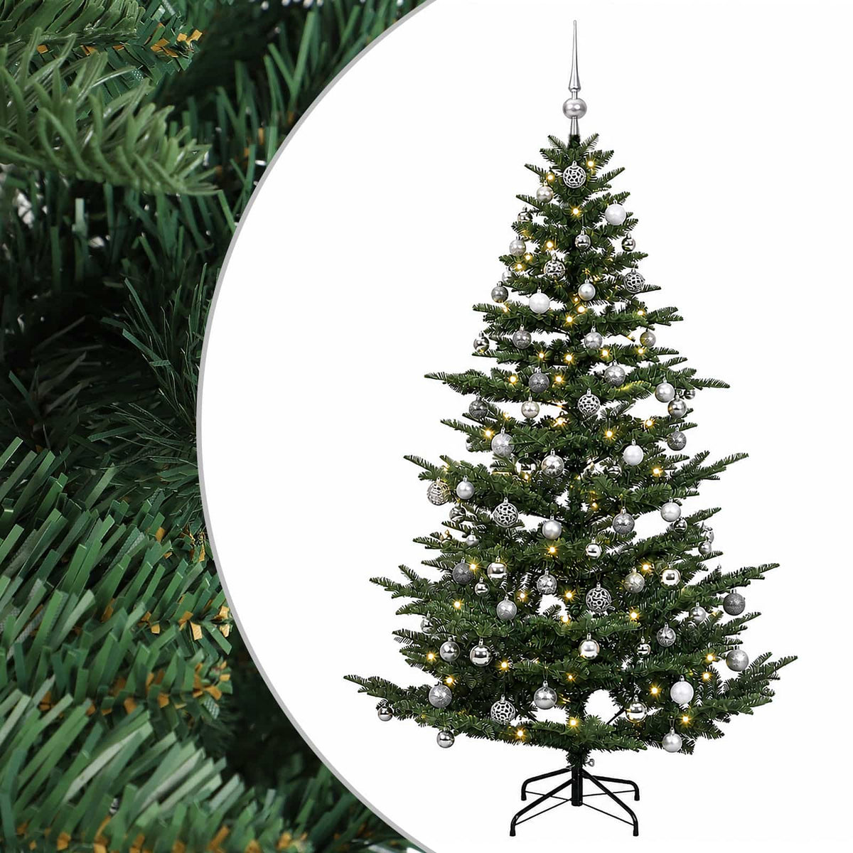 vidaXL Artificial Christmas Tree with Bauble 180 cm 300 LEDs 2