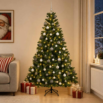 vidaXL Artificial Christmas Tree with Bauble 240 cm 300 LEDs 1