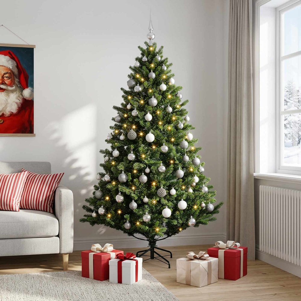 vidaXL Artificial Christmas Tree with Bauble 210 cm 300 LEDs