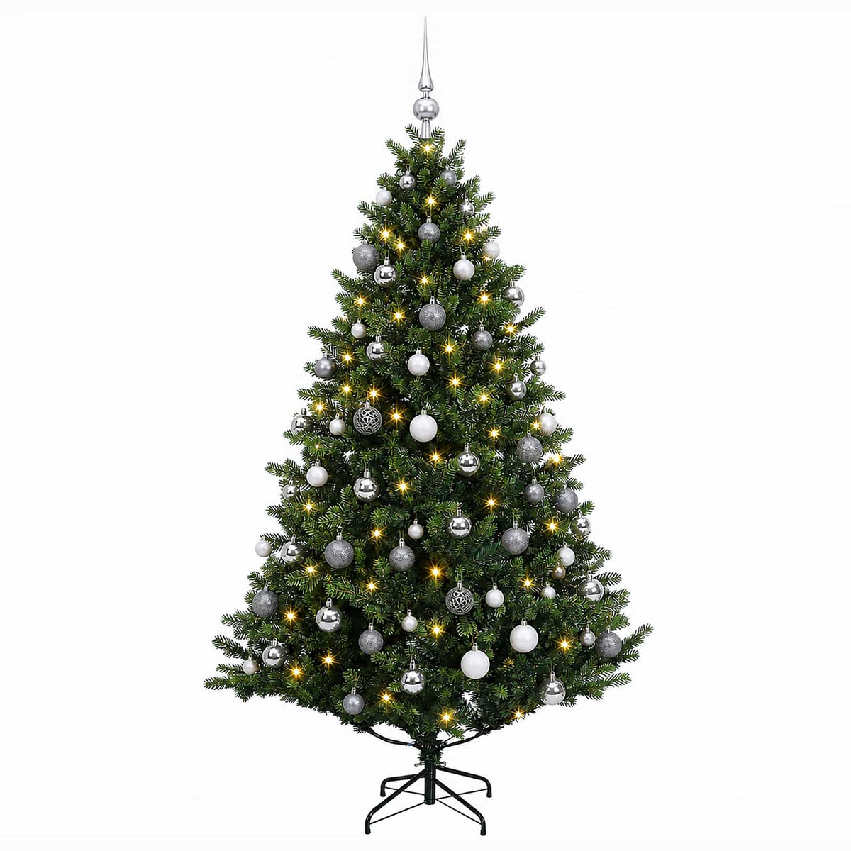 vidaXL Artificial Christmas Tree with Bauble 210 cm 300 LEDs 4
