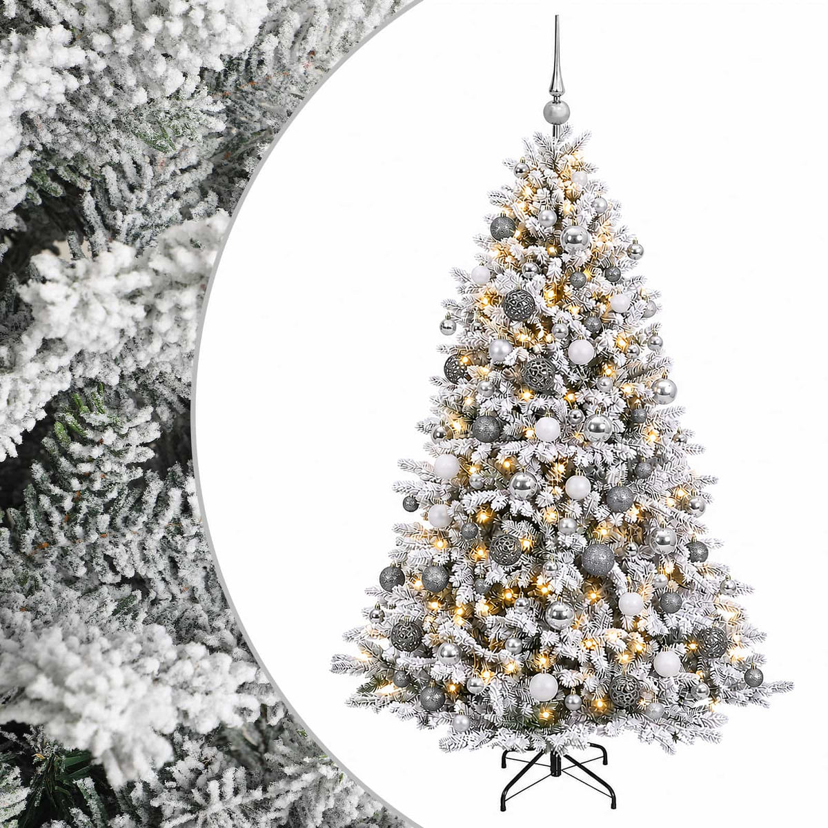 vidaXL Artificial Christmas Tree with Bauble 180 cm 300 LEDs 2