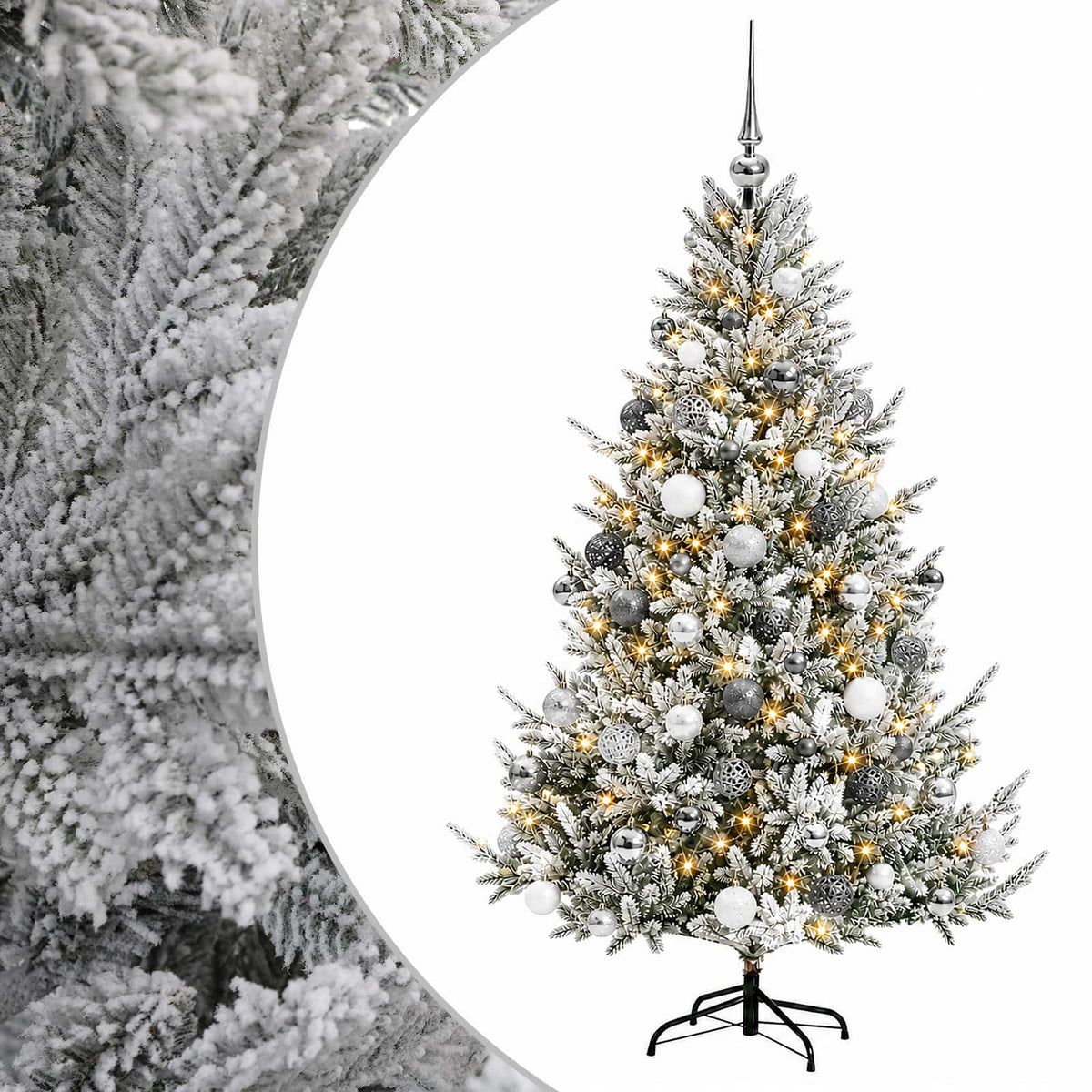 vidaXL Artificial Christmas Tree with Bauble 180 cm 300 LEDs 2