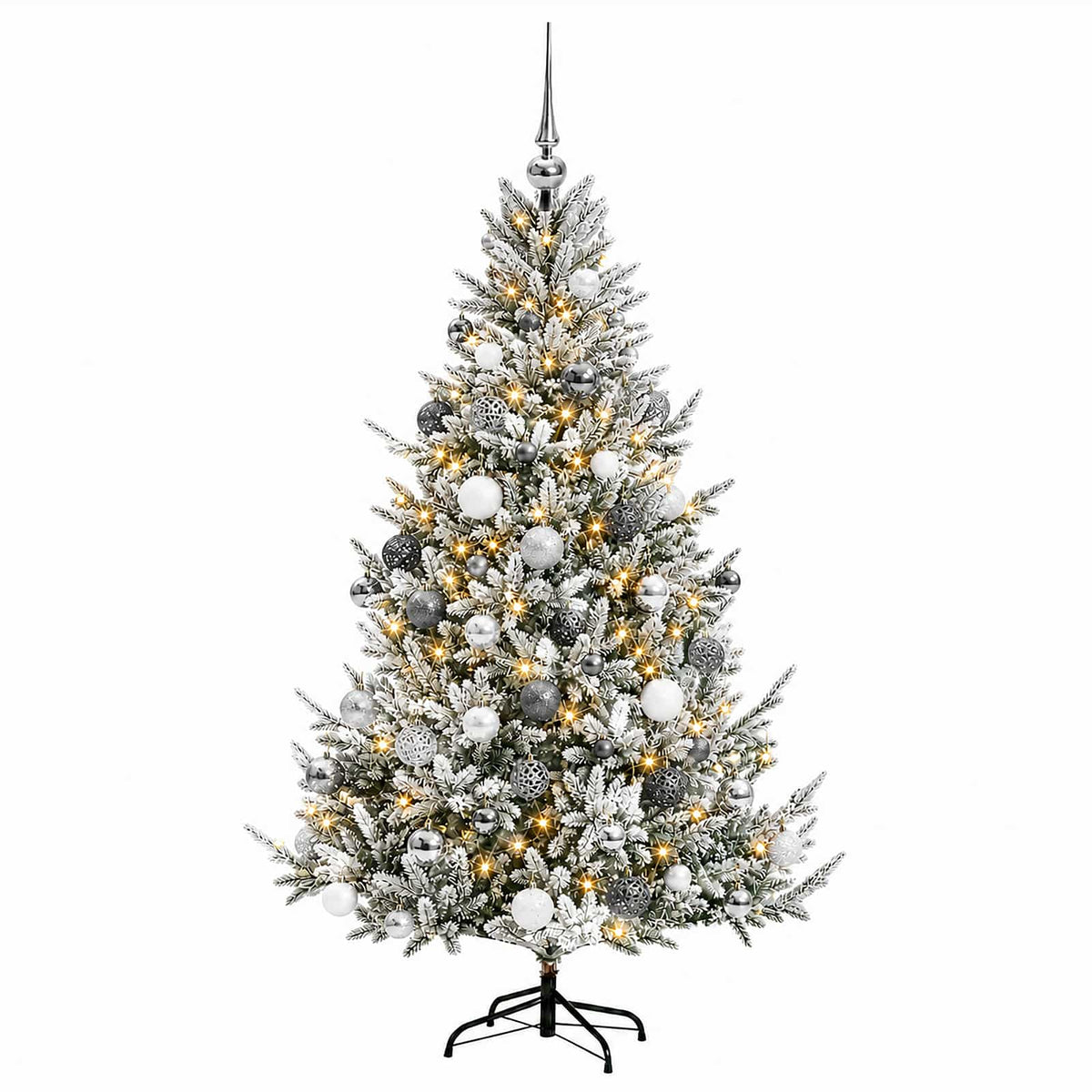 vidaXL Artificial Christmas Tree with Bauble 180 cm 300 LEDs 4