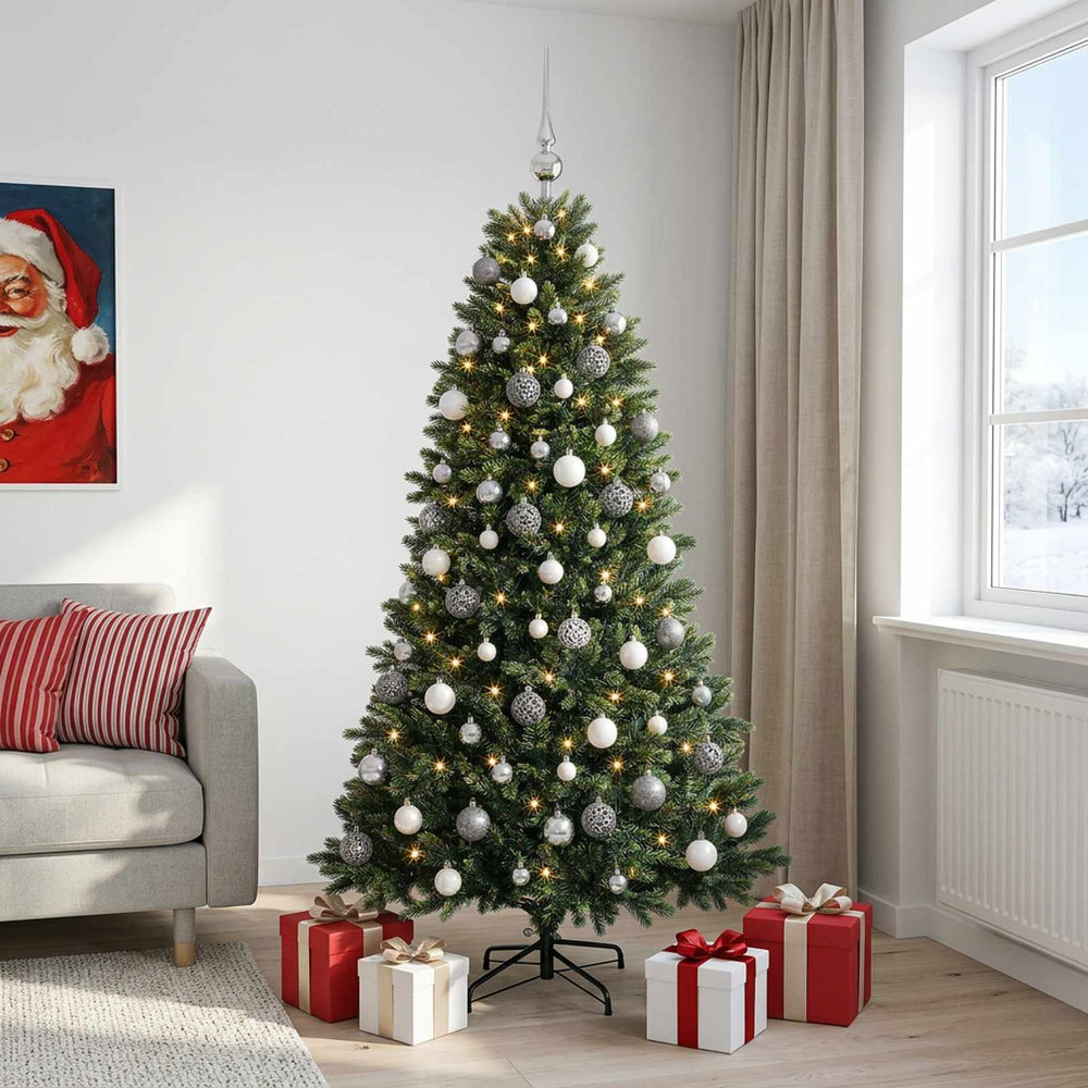 vidaXL Artificial Christmas Tree with Bauble 240 cm 300 LEDs