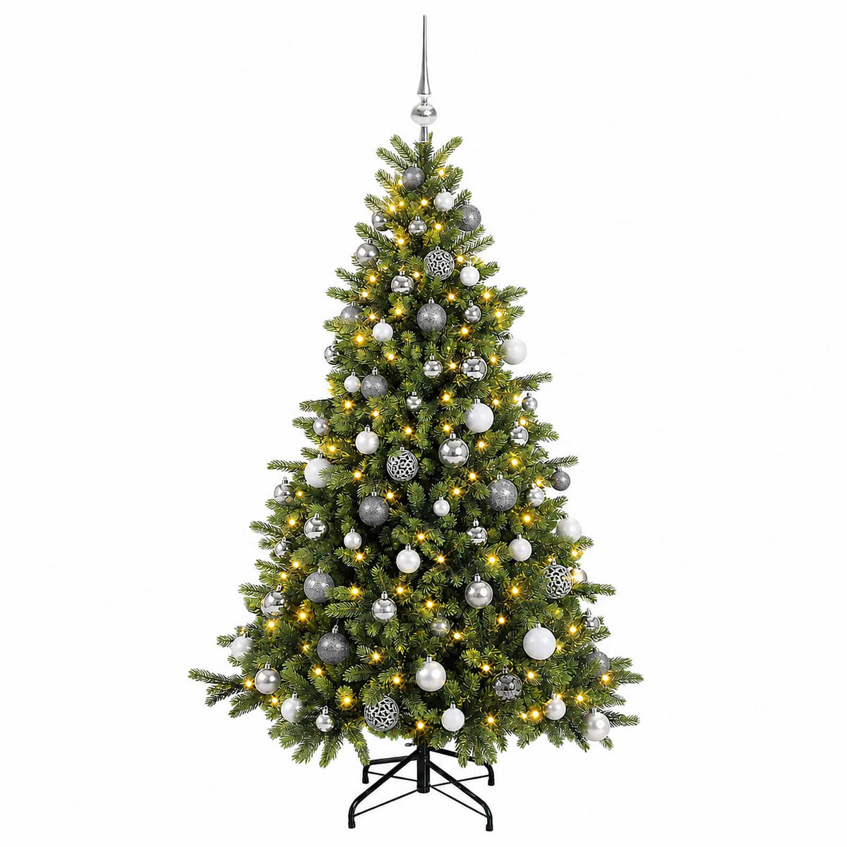 vidaXL Artificial Christmas Tree with Bauble 180 cm 300 LEDs 4