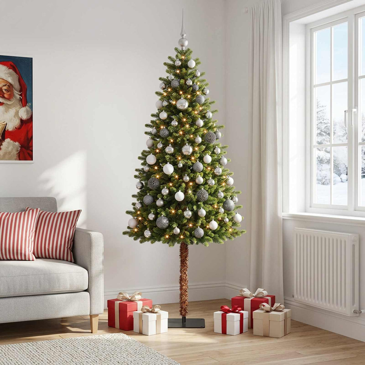 vidaXL Artificial Christmas Tree with Bauble 150 cm 150 LEDs 3