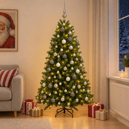 vidaXL Artificial Christmas Tree with Bauble 240 cm 300 LEDs 1