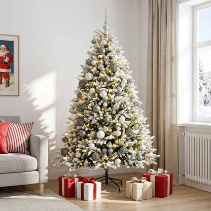vidaXL Artificial Christmas Tree with Bauble 210 cm 300 LEDs 3