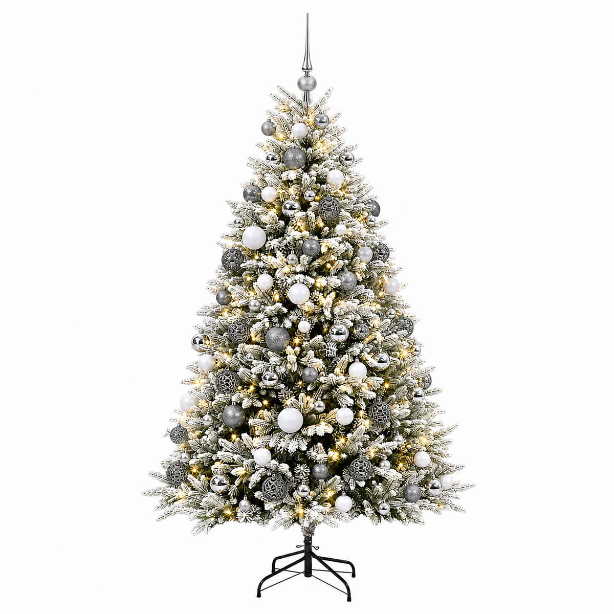 vidaXL Artificial Christmas Tree with Bauble 210 cm 300 LEDs 4