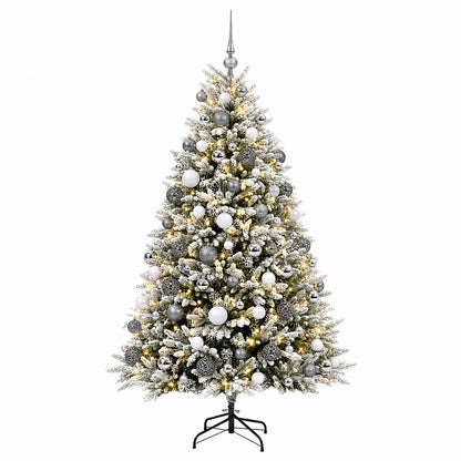 vidaXL Artificial Christmas Tree with Bauble 210 cm 300 LEDs 4