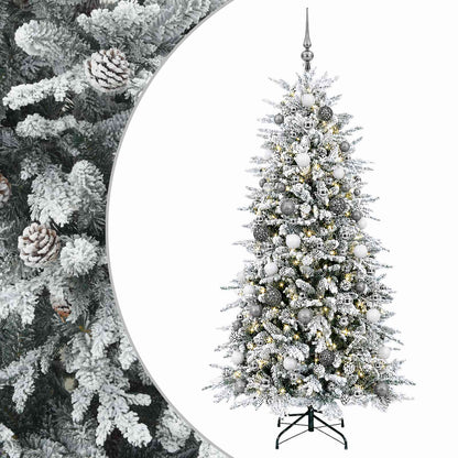 vidaXL Artificial Hinged Christmas Tree 240 cm 300 LEDs Warm White 2