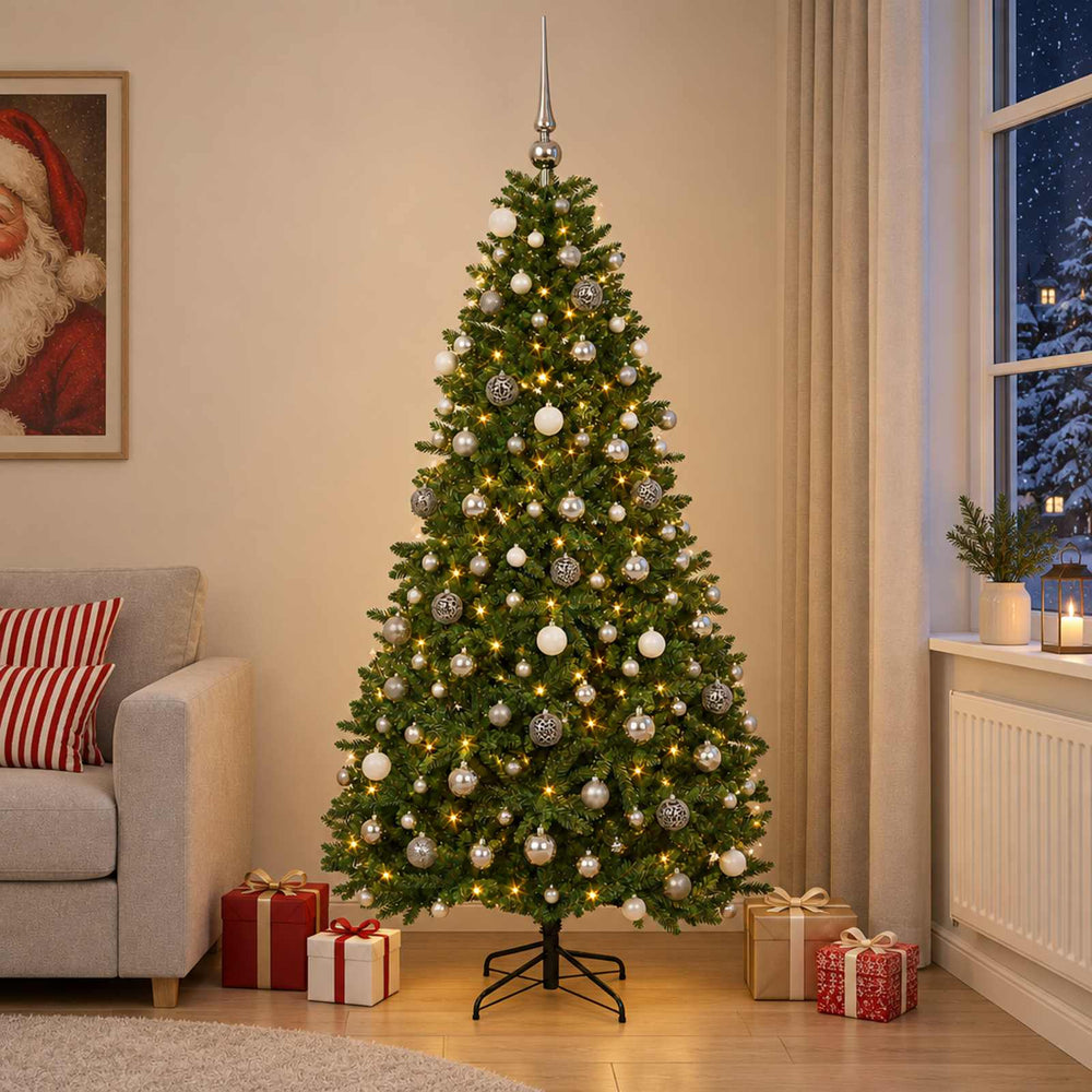 vidaXL Artificial Christmas Tree Mid-green with Bauble 300 cm 600 LEDs