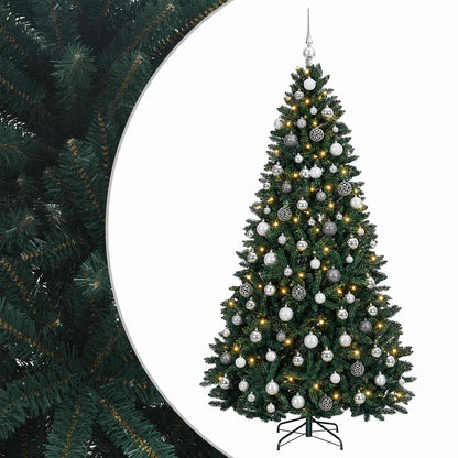 vidaXL Artificial Christmas Tree Dark Green with Bauble 210 cm 2