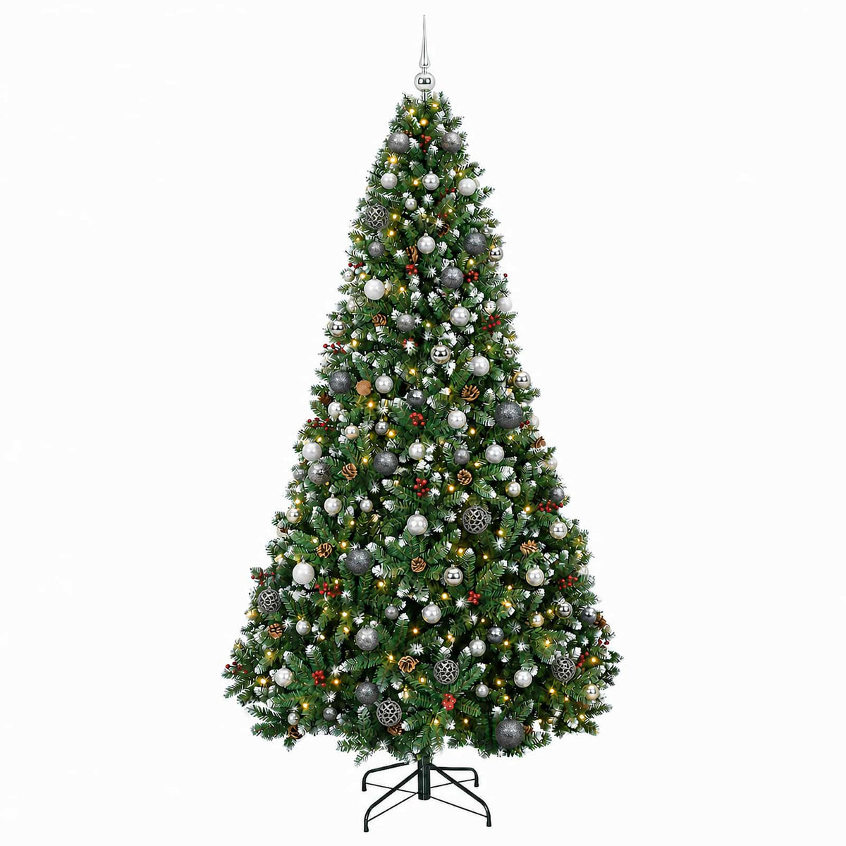 vidaXL Artificial Christmas Tree with Bauble 240 cm 300 LEDs 4
