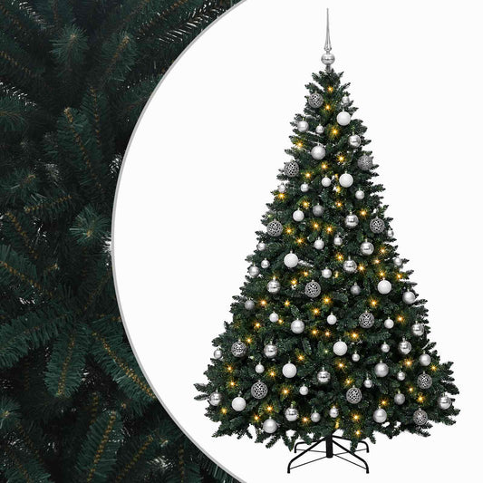 vidaXL Artificial Christmas Tree Dark Green with Bauble 240 cm 2