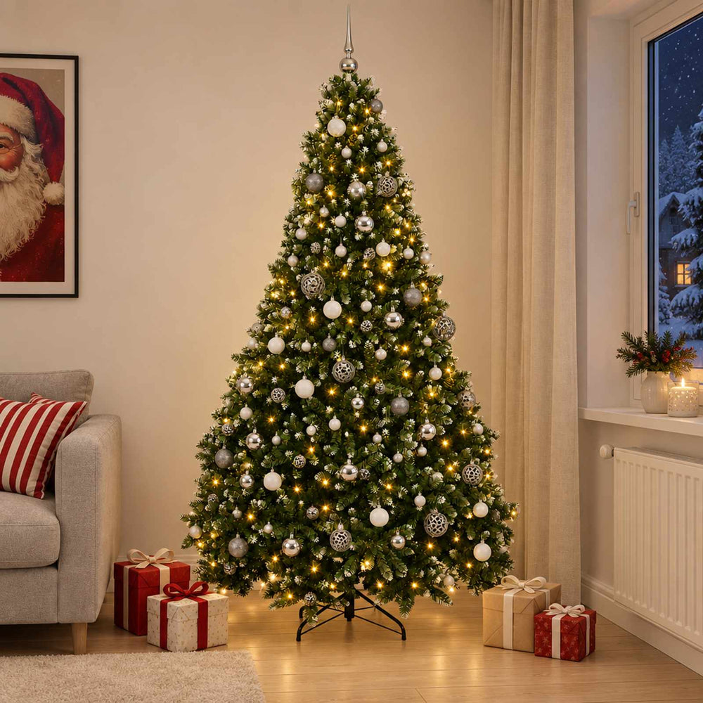 vidaXL Artificial Christmas Tree with Bauble 300 cm 600 LEDs