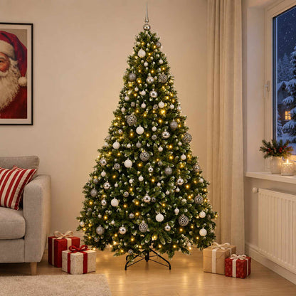 vidaXL Artificial Christmas Tree with Bauble 300 cm 600 LEDs 1