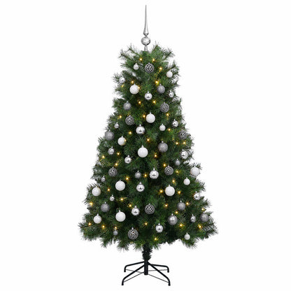 vidaXL Artificial Hinged Christmas Tree with Baubles 180 cm 300 LEDs 4