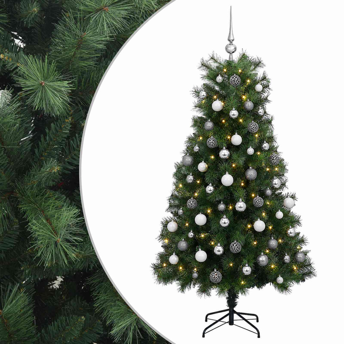 Artificial Hinged Christmas Tree Baubles LEDs