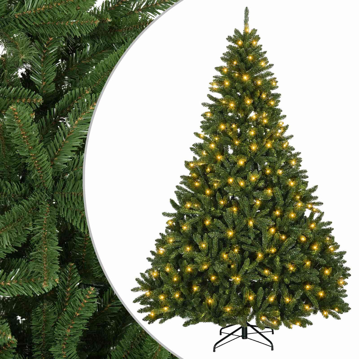 Artificial Christmas Tree with Bauble 120 cm Light Green Ø 166 x 270 cm with 300 LEDs