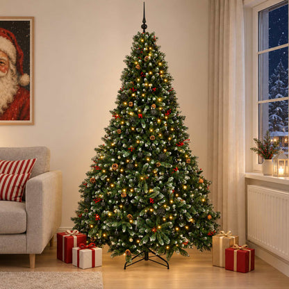 vidaXL Artificial Christmas Tree Green with Bauble 300 cm 600 LEDs 1