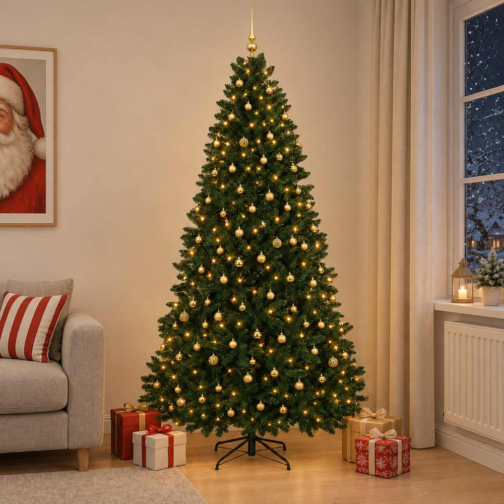 vidaXL Artificial Christmas Tree Dark Green with Bauble 300 cm