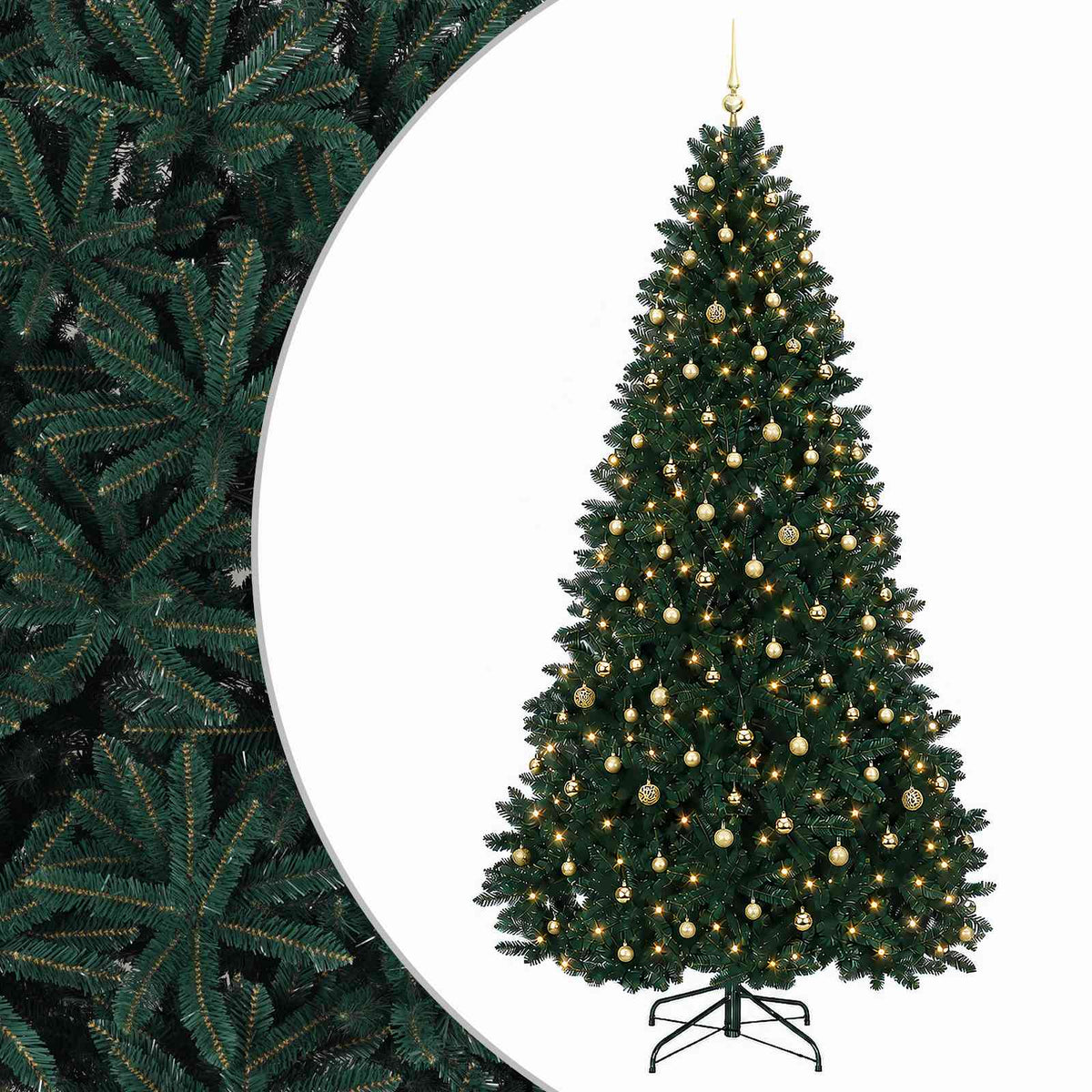 vidaXL Artificial Christmas Tree Dark Green with Bauble 300 cm 2
