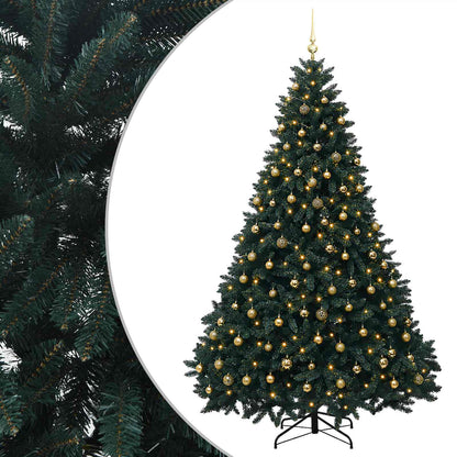 vidaXL Artificial Christmas Tree Dark Green with Bauble 270 cm 2