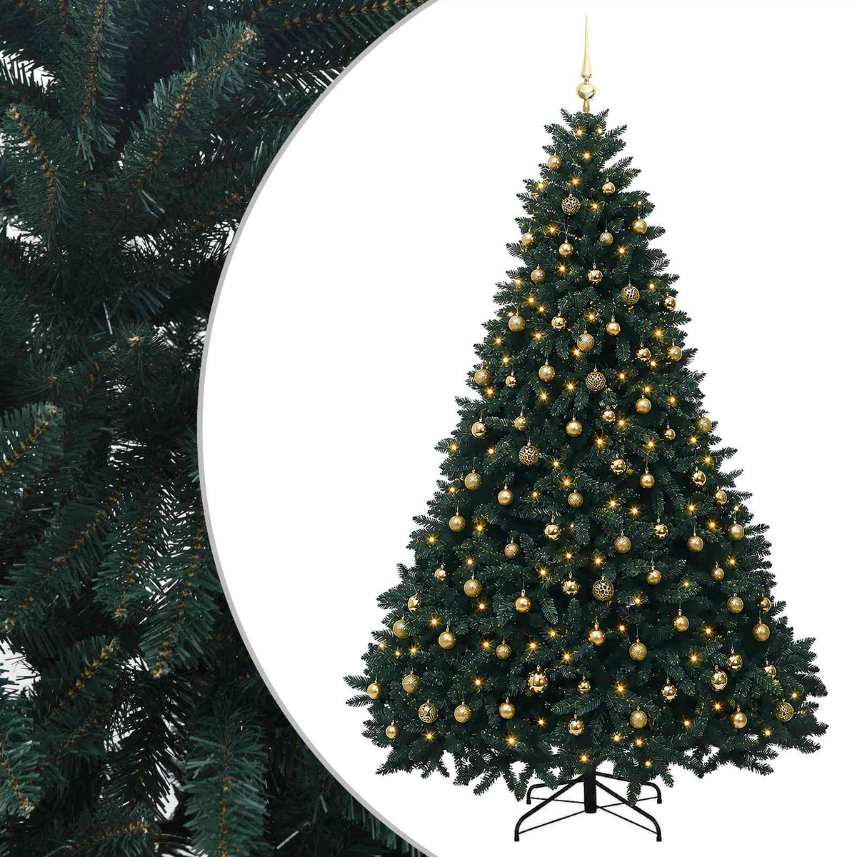 vidaXL Artificial Christmas Tree Dark Green with Bauble 300 cm 2