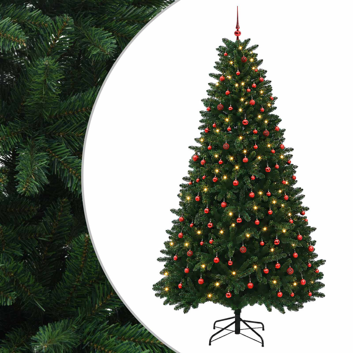 vidaXL Artificial Christmas Tree Mid-green with Bauble 300 cm 600 LEDs 2