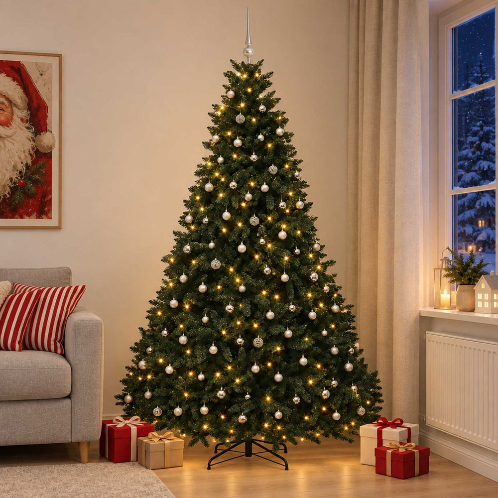 vidaXL Artificial Christmas Tree Dark Green with Bauble 300 cm