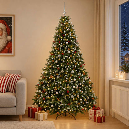 vidaXL Artificial Christmas Tree Green with Bauble 300 cm 600 LEDs 1