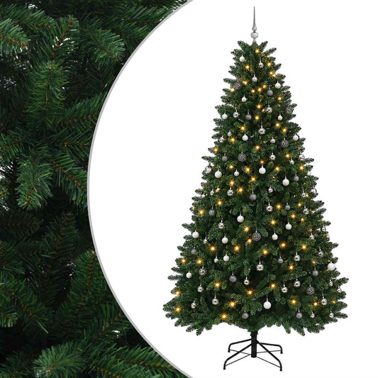 vidaXL Artificial Christmas Tree Mid-green with Bauble 300 cm 600 LEDs 2