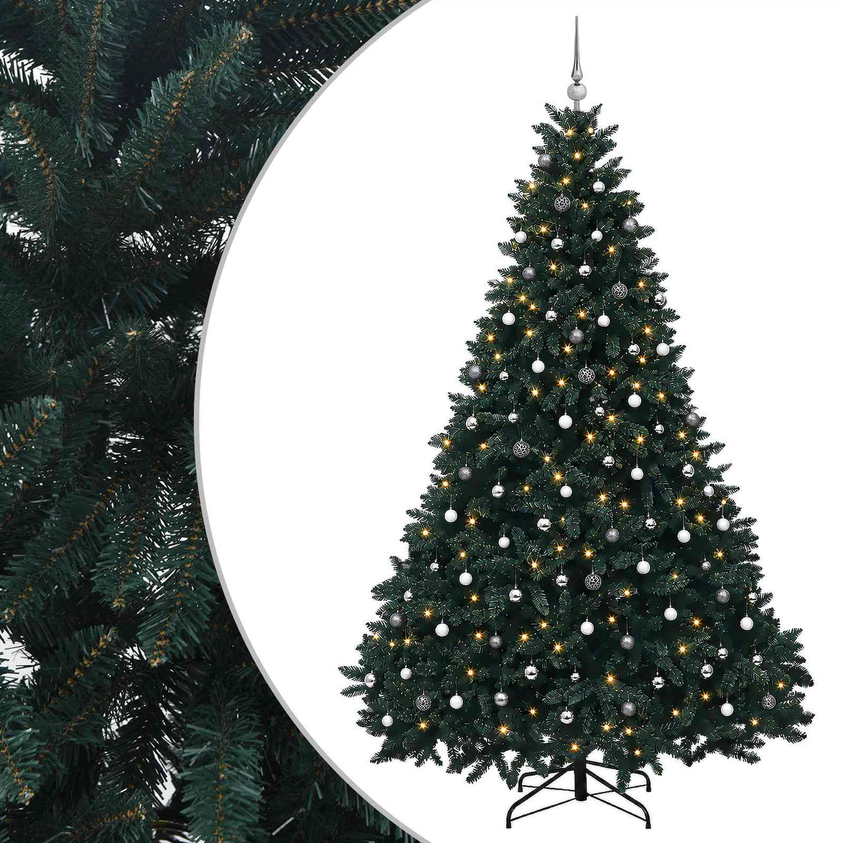 vidaXL Artificial Christmas Tree Dark Green with Bauble 300 cm 2