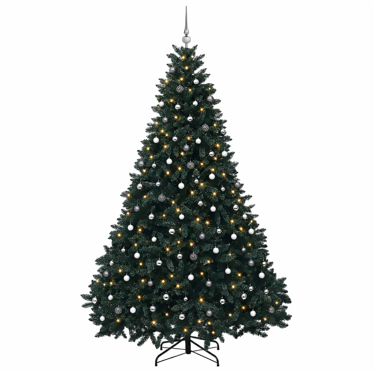vidaXL Artificial Christmas Tree Dark Green with Bauble 300 cm 4