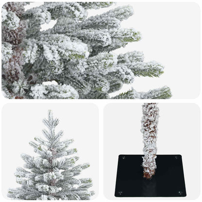 vidaXL Artificial Hinged Christmas Tree 150 cm PVC and Metal 4