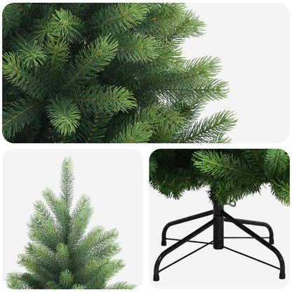 vidaXL Artificial Hinged Christmas Tree 210 cm PVC and Metal Green 4
