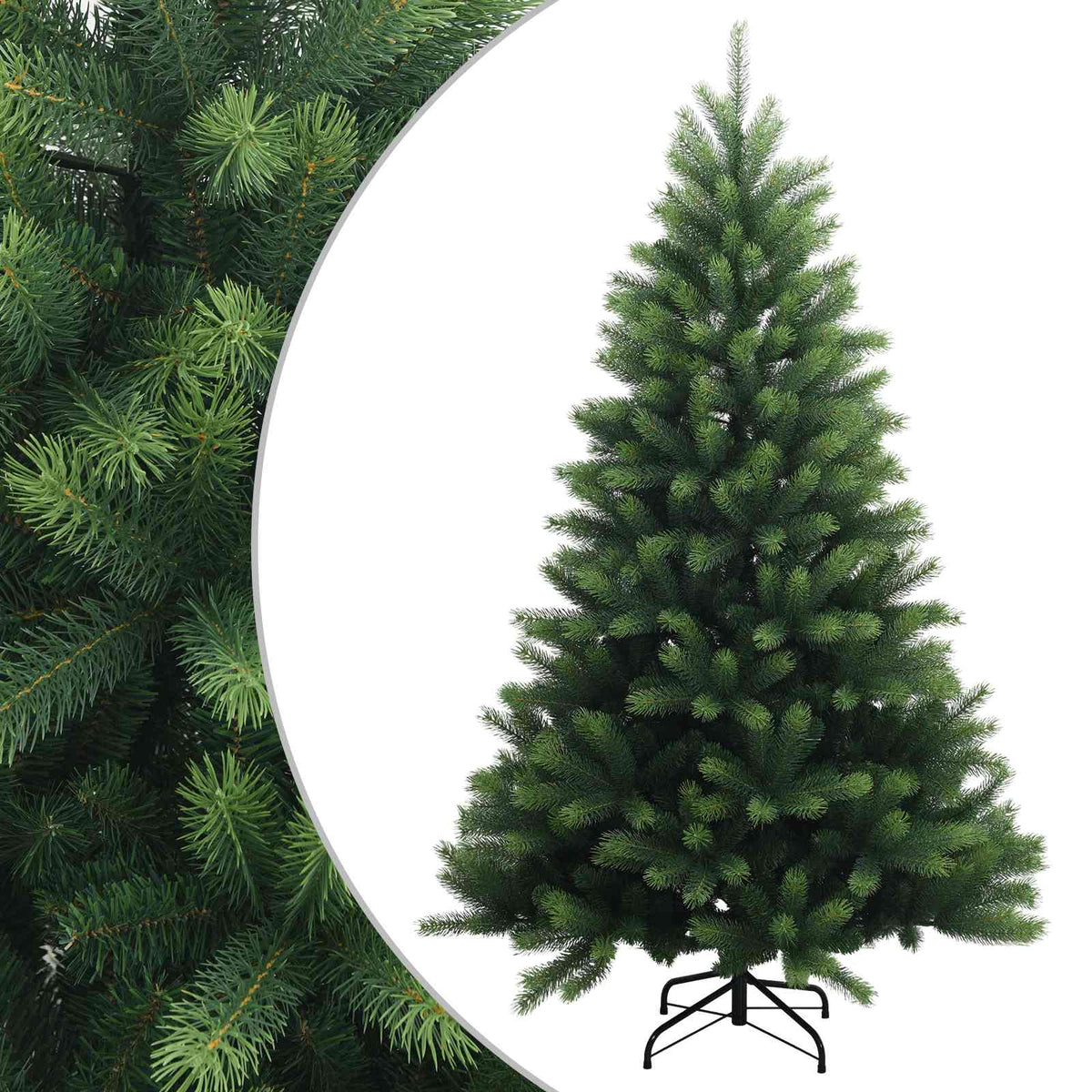 vidaXL Artificial Hinged Christmas Tree 210 cm PVC and Metal Green 2