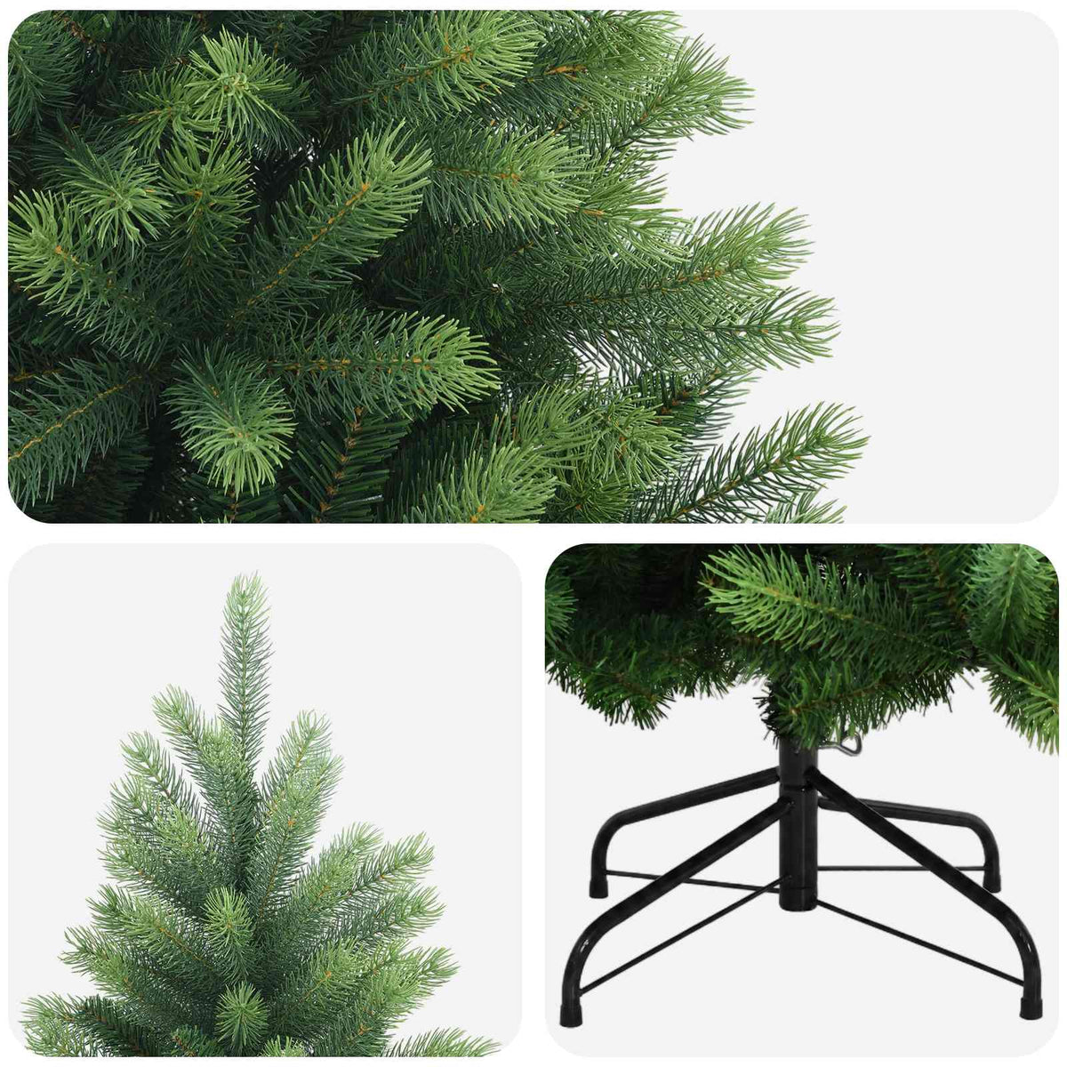 vidaXL Artificial Hinged Christmas Tree 240 cm PVC and Metal Green 4