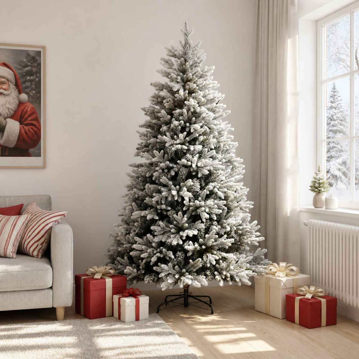 vidaXL Artificial Hinged Christmas Tree 180 cm PVC and Metal 1