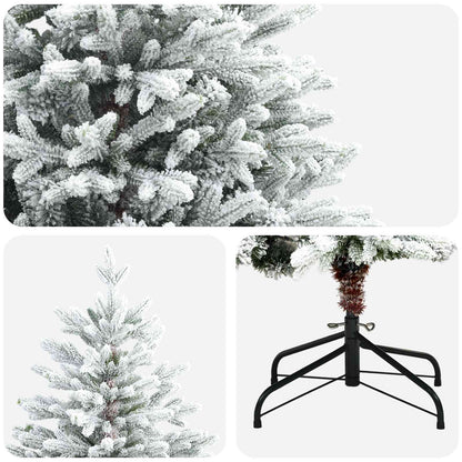 vidaXL Artificial Hinged Christmas Tree 210 cm PVC and Metal 4