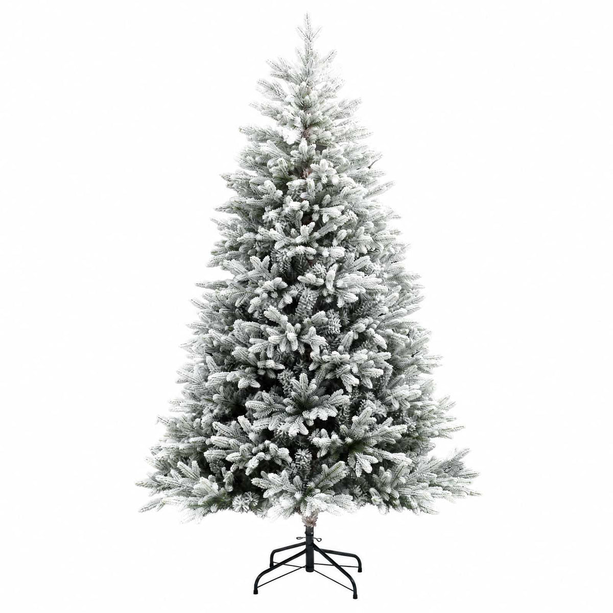 vidaXL Artificial Hinged Christmas Tree 210 cm PVC and Metal 3