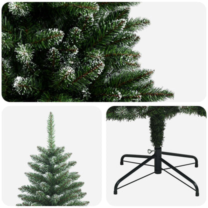 vidaXL Artificial Hinged Christmas Tree 210 cm PVC and Metal Frosted 4