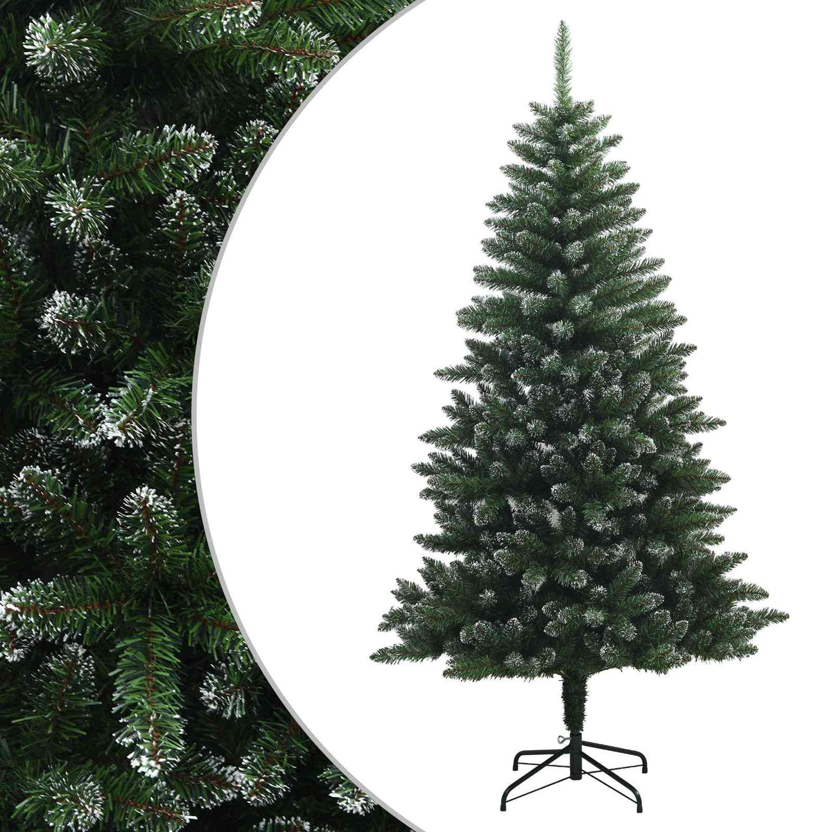 vidaXL Artificial Hinged Christmas Tree 210 cm PVC and Metal Frosted 2
