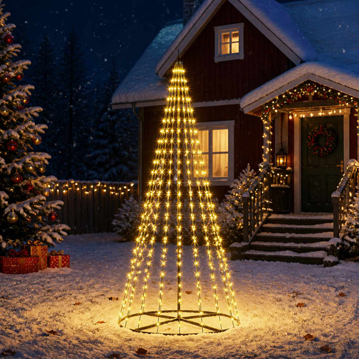 LED Christmas Tree EKENAS 270 LEDs Warm White Steel 235 cm