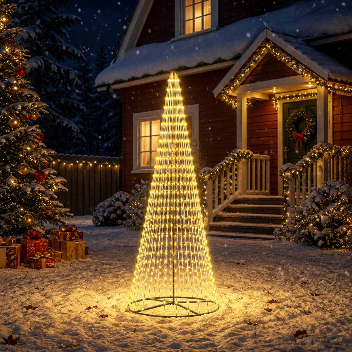 LED Christmas Tree EKENAS 270 LEDs Warm White Steel 285 cm